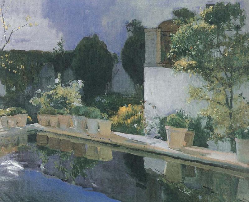 Joaquin Sorolla Palace of pond oil painting picture